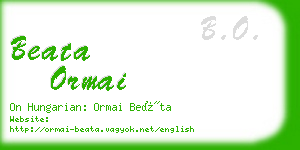 beata ormai business card